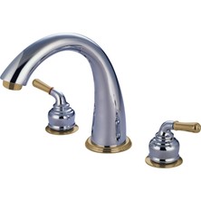 TeknoKapsül Kingston Brass KS2364 Naples Roman Tub Filler, Parlatılmış Krom ve Parlatılmış Pirinç By Kingston Brass