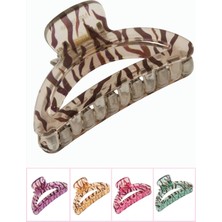 Bijuteri Net Zebra Desenli Oval Mandal Toka 8 cm