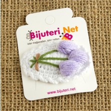 Bijuteri Net El Yapımı Lale Işlemeli Örgülü Çıtçıtlı Toka