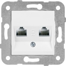 TeknoKapsül Viko Beyaz Iki̇li̇ Data CAT5E Mekani̇zma+Düğme/kapak