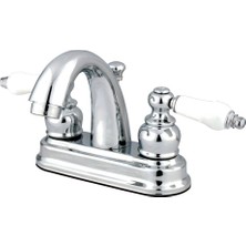 TeknoKapsül Kingston Brass GKB5611PL Restorasyon 10 cm Merkez Seti Lavatuvar Musluğu, Perakende Açma, Cilalı Krom