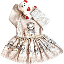 Babyrose Kız Bebek Ayıcıklı Puanlı Kışlık Elbise