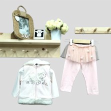 Babyrose Kız Bebek Kuzu Nakışlı Kadife Yelekli Takım