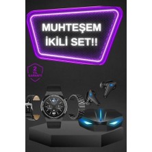 Hsc Bilişim Kablosuz Bluetooth Bağlantılı Kulaklık ve Dokunmatik Ekran Akıllı Saat Arama Cevaplama -
