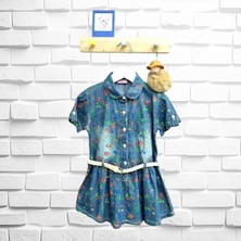 Breeze Kız Bebek Çiçek Desenli Yazlık Kot Elbise