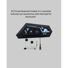 Azrlya BT22 Kask Bluetooth Kulaklık 5.0 Gürültü Engelleyici ve Eller Serbest Kullanım