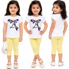 Çikoby Kız Bebek Kelebekli Taytlı Yazlık Takım