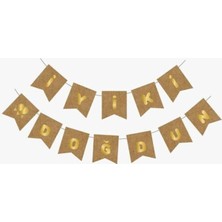 TeknoKapsül Kraft Gold Iyi Ki Doğdun Yaldızlı Banner