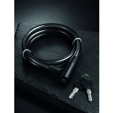 Azrlya Bisiklet Kilidi 12 mm Kalın Çelik Halat 80 cm Anahtarlı Güvenlik Kilidi 2 Anahtarlı Pvc Kaplamalı