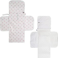 TeknoKapsül Baby'ness Çanta Boy Alt Değiştirme Bakım Seti, Sıvı Geçirmez, Leke Tutmaz, Puantiyeli, Pembe, 70X35CM
