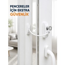 Azrlya Anahtarlı Pencere Güvenlik Aparatı Esnek Kablolu Pencere Açılma Sınırlayıcı Kilit