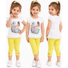 Breeze Kız Bebek Taşlı Kedili Taytlı Yazlık Takım