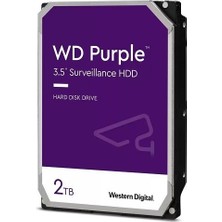 Shopwave Wd 3.5 Purple 2tb 5400RPM 64MB Sata3 Güvenlik HDD WD23PURZ (7/24) (3 Yıl Resmi Dist. Garantili)