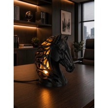 3DLAB At Figürlü 3D Baskı Masa Lambası – Modern Dekoratif LED Aydınlatma, Ev, Ofis ve Hediyelik Dekor Ürünü