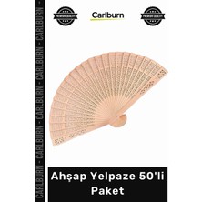 Carlburn #yelpaze Kaliteli Doğal Malzeme Hediyelik Düğün Organizasyon Aksesuarı Ahşap Yelpaze 50'li Paket