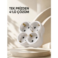 Kompakt 4’lü Priz Adaptörü Ev Ofis Için Kablosuz Priz Çoğaltma Aparatı Nemere