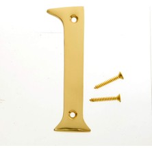 TeknoKapsül Hyko 10 cm Yükseklik Metal Ev Numarası, 3 Boyutlu Pirinç Kaplama, Montaj Aparatı Dahil