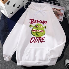 Tarzsokak Beyaz Unisex Shrekk Aşk Shrekk1 Hayat Sonbahar Kapşonlu Rahat G