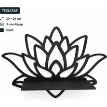 Arlia Design Arliadesign Lotus Çiçeği Figürlü Siyah Ahşap Duvar Dekoru 30X20 cm