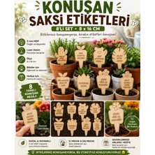 Arlia Design Arliadesign Konuşan Saksı Etiketi 8'li Mdf Ahşap Bitki Etiketi Dekoratif Saksı Süsü 8X16 cm