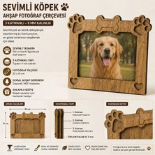 Arlia Design Arliadesign Kişiye Özel Köpek Fotoğraf Çerçevesi Ahşap 20X15 cm | Evcil Hayvan Fotoğraf Çerçevesi | Patili Köpek Çerçevesi | Masa Üstü Dekor