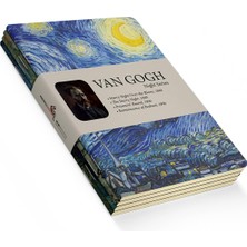 1001 Van Gogh 4'lü Defter Seti 1, Night Series, Çizgisiz, 48 Sayfa, 10.5X14 Cm, Standart