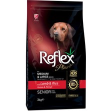 1001 Plus Büyük Orta Irk Kuzulu Yaşlı Köpek Maması 3 kg