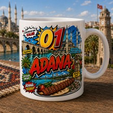 Ajans 313 Adana Temalı Kupa Bardak – 01 Adana Pop-Art Tasarımlı Seramik Kupa
