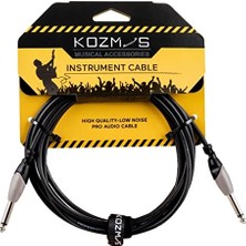 1001 KCL-155-3M Siyah-Gri 3 Metre Gitar Enstrüman Kablosu Kozmos