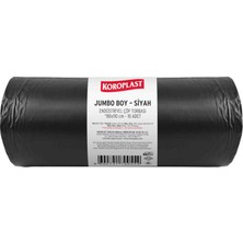 1001 Endüstriyel Çöp Torbası Jumbo Boy Siyah 10’lu 80X110 Cm, Yırtılmaya Dayanıklı, Jumbo Boy �