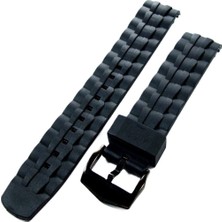 1001 Silikon Saat Kordonu 1. Kalite Kayış Siyah Tokalı EF-550 Edifice Casio Uyumlu