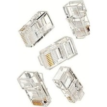1001 10 Adet Cat5 Cat6 RJ45 8P8C Jack Ethernet Internet Modem Kablosu Soketi Network Uç (10 Adet)
