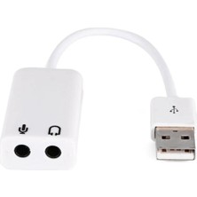 1001 USB Ses Kartı 7.1 Kanallı 3.5mm Mikrofon Çevirici Dönüştürücü Adaptör Harici Kablolu 4505