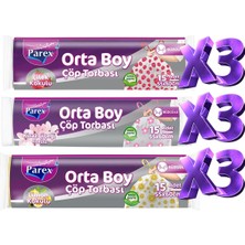 1001 Büzgülü Çöp Torbası Kokulu Orta Boy 9'lu Paket