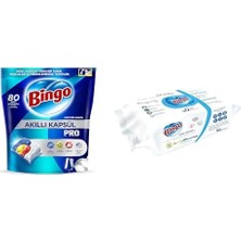 1001 Akıllı Kapsül Pro Bulaşık Makinesi Deterjanı Tableti 80'li & Bingo Yüzey Havlusu Beyaz Sabun