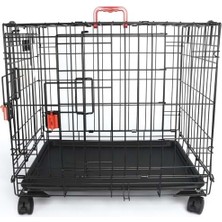 M-Pets Voyager Tekerlekli Köpek Kafesi 2 Kapılı (S) Siyah 61X46X48CM