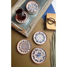 1001 Tabakevi Tabak Evi Stoneware Mozaik Red Sefa 6 Lı Çay Tabağı 10CM