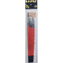1001 5'li Sulu ve Akrilik Boya Fırça Seti, Karışık Renkli, 4 Parça, 2.5mm Fırça Genişliği, 15CM