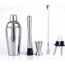 1001 Profesyonel Paslanmaz Çelik 750ML 6 Parça Kokteyl Seti Kokteyl Hazırlama Bar Shaker Seti