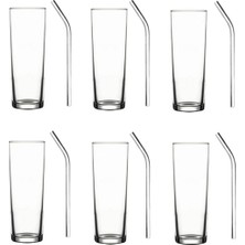 1001 Paşabahçe Cam Pipetli Votka Limonata Bardağı Meşrubat Bardak Seti 12 Parça