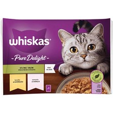 Whiskas Pouch Pure Delight Jöle Içinde Tavuklu ve Somonlu Yetişkin Kedi Konservesi 4X85 gr