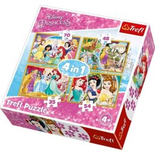1001 Çocuk Puzzle Happy Day Of Princesses/disney Prin 35+48+54+70 Parça 4 In 1 Puzzle