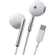 1001 H46 Type-C Stereo Kulak Içi Kablolu Kulaklık Beyaz