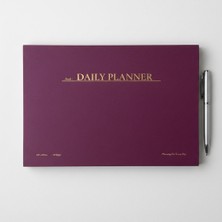 1001 Paperto. Tarihsiz Günlük Planlayıcı, 29,7 × 21 Cm, 60 Yaprak, 110 gr Ivory Kağıt, Bordo Kapak