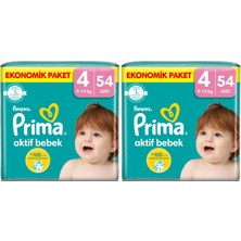 1001 Bebek Bezi Aktif Bebek 4 Beden 54 Adet Fırsat Paketi 2li Paket