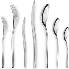 1001 316 Elegance Dora Platin 12 Kişilik 84 Parça Çatal Kaşık Bıçak Takımı