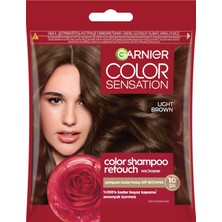 1001 Color Shampoo Retouch Şampuan Kolaylığında Dip Boyası, Açık Kahve 5.0