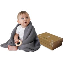 1001 ALINA%100 Organik Pamuklu Bebek Battaniyesi Kızlar/erkek Çocuklar Için 80X100 cm - Kundak ve Bebe