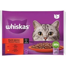 1001 Pouch Sos Içinde Sığırlı ve Tavuklu Yetişkin Kedi Konservesi 4 Adet 85 gr