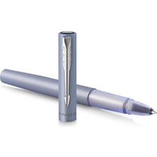 Parker Vector Xl Tükenmez Kalem | Metalik Gümüş-Mavi Vernik Pirinç Üzerine | Siyah Mürekkep Dolumu I